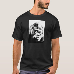 T-shirt Black White Pop Art Gorilla