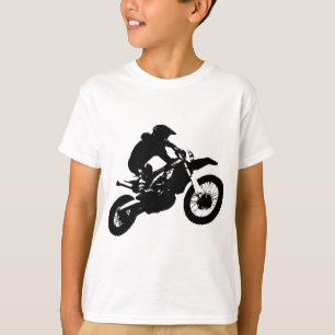 T-shirt Black White Pop Art Motocross Motorcyle Sport