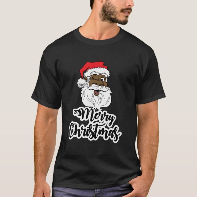 T-shirt Black Wing Père Noël Joyeux Africain Américain Pèr (Devant)