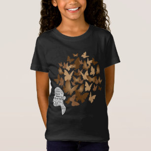 T-Shirt Black Woman Afro Butterfly Cool Black History Mont