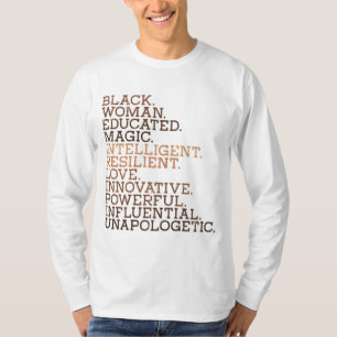 T-shirt Black Woman Educated Magic BHM Afrique Histoire Me