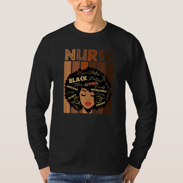 T-shirt Black Woman Nurse Afro Love Melanin African Americ (Devant)