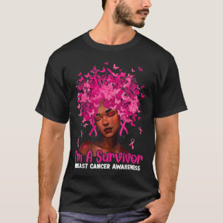 T-shirt Black Women Girl I'm A Survivor Breast Cancer Awar