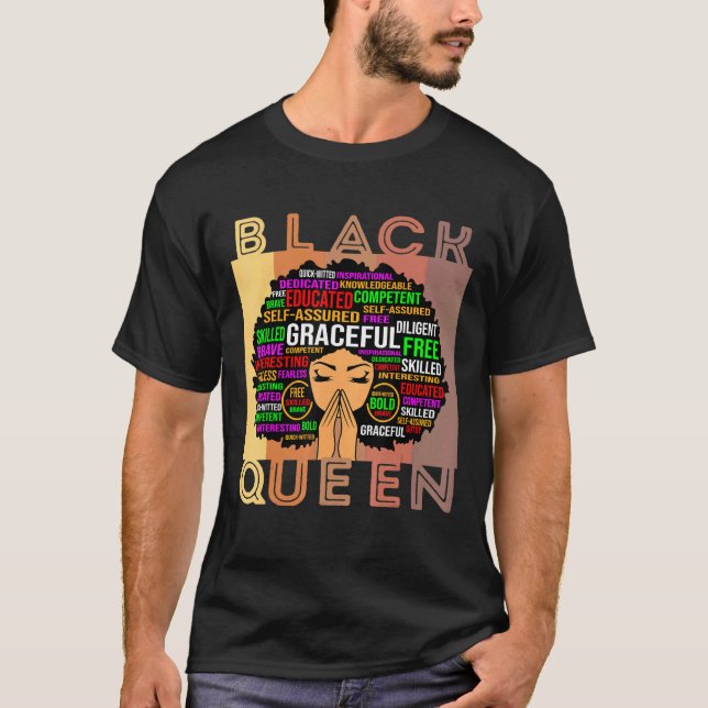T-shirt Black Women Melanin Enseignante Queen Afro Black G (Devant)