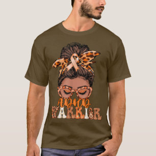 T-shirt Black Women Messy Bun TDAH Guerrier Cadeaux