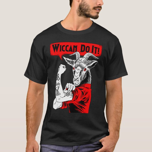 T-shirt Blackcraft Baphomet Wiccan Do It Satanic Feminist  (Devant)
