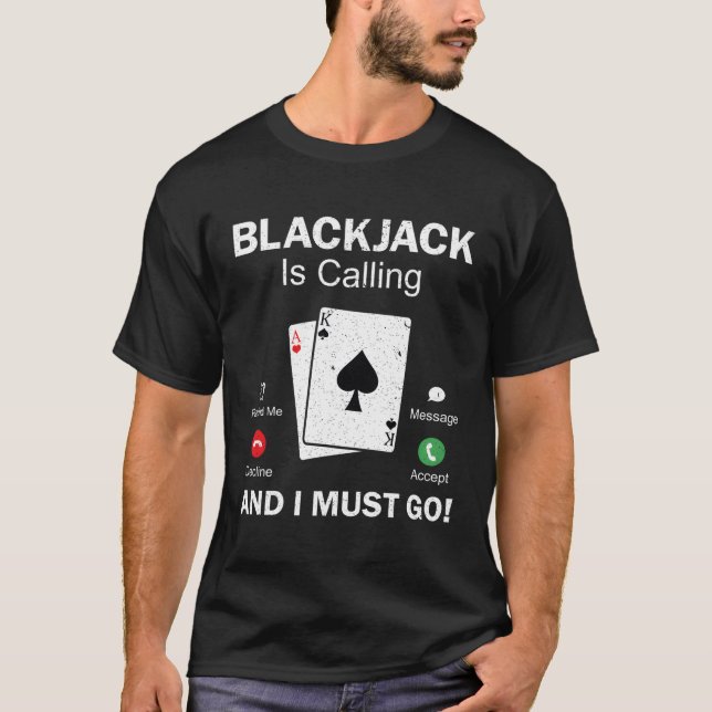 T-shirt Blackjack Gambling 21 Blackjack (Devant)