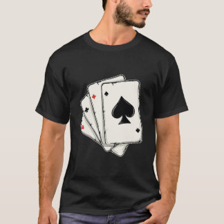 T-shirt Blackjack Poker Texas Hold'Em Cartes de jeu Playe