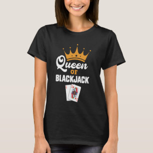 T-shirt Blackjack QUEEN OF BLACKJACK Joueuses de cartes Fe