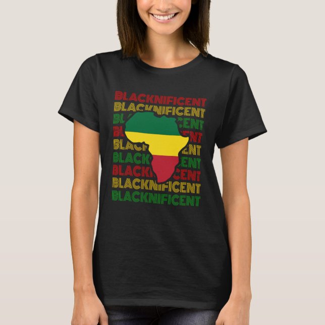 T-shirt Blacknificent Afro African Pride Black History Afr (Devant)