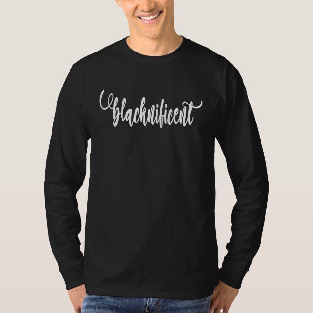 T-shirt Blacknificent  Classy Lower Case Script Black Prid (Devant)