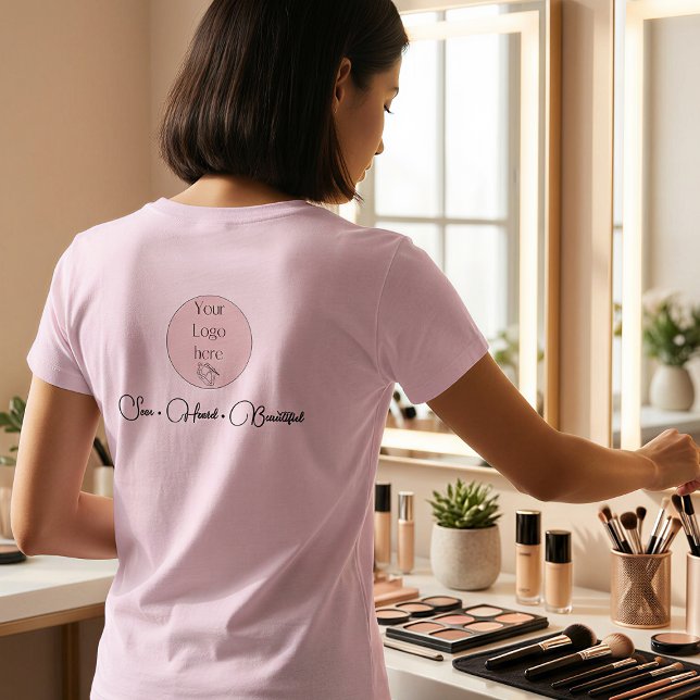 T-shirt BlackScriptEmployeeName Business Logo Makeup (Créateur téléchargé)