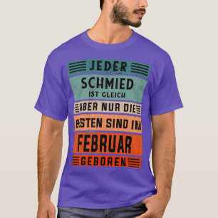 T-shirt Blacksmith anniversaire Février né artisan blacksm