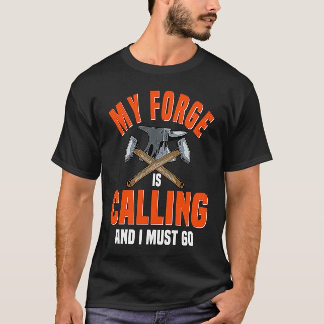 T-shirt Blacksmith Forge Metal Anvil Steel Workers Metalwo (Devant)