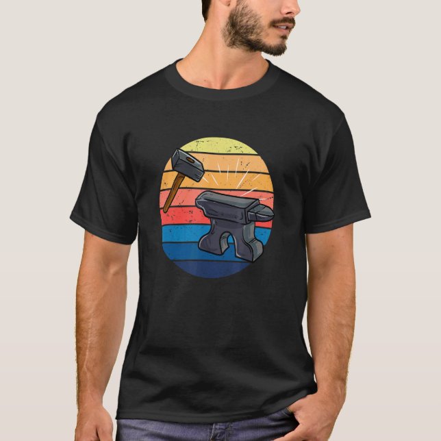 T-shirt Blacksmith Vintage Blacksmithing Goldsmith Craft A (Devant)
