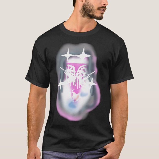 T-shirt Bladee Drain Gang IDOL rose blanc logo classique T (Devant)