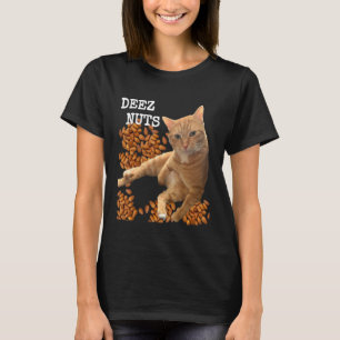 T-shirt Blague Deez Nuts avec Chat et Amandes
