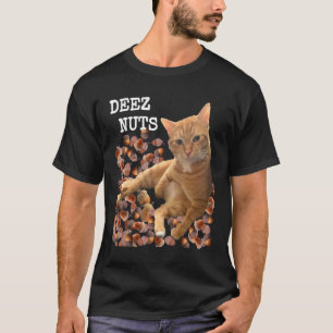 T-shirt blague DEEZ NUTS avec Chat et Glands