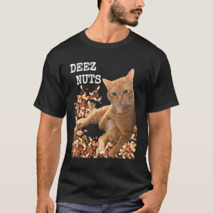 T-shirt Blague Deez Nuts avec un chat adorable et des noix