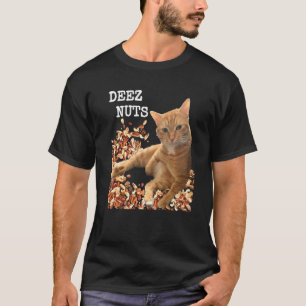T-shirt Blague Deez Nuts avec un chat adorable et des noix