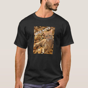 T-shirt Blague sur Cat Deez Nuts avec fond de noix de péca
