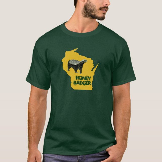 T-shirt Blaireau de miel d'état du Wisconsin (Devant)