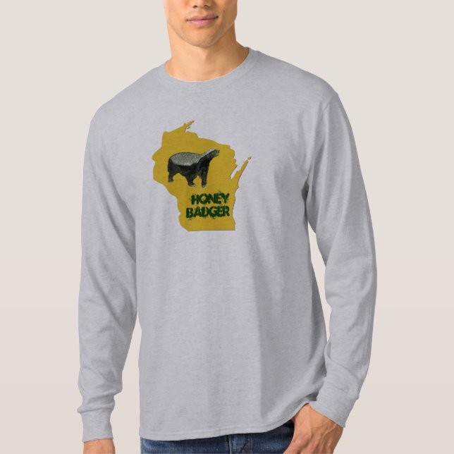 T-shirt Blaireau de miel d'état du Wisconsin drôle (Devant)