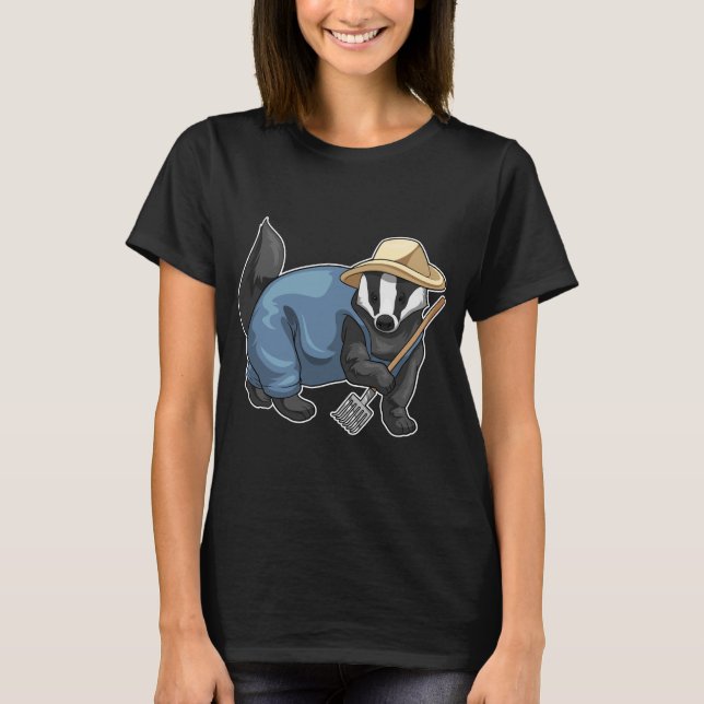 T-shirt Blaireau de miel Farmer Rake (Devant)