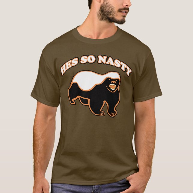 T-shirt Blaireau de miel : hes si méchants (Devant)