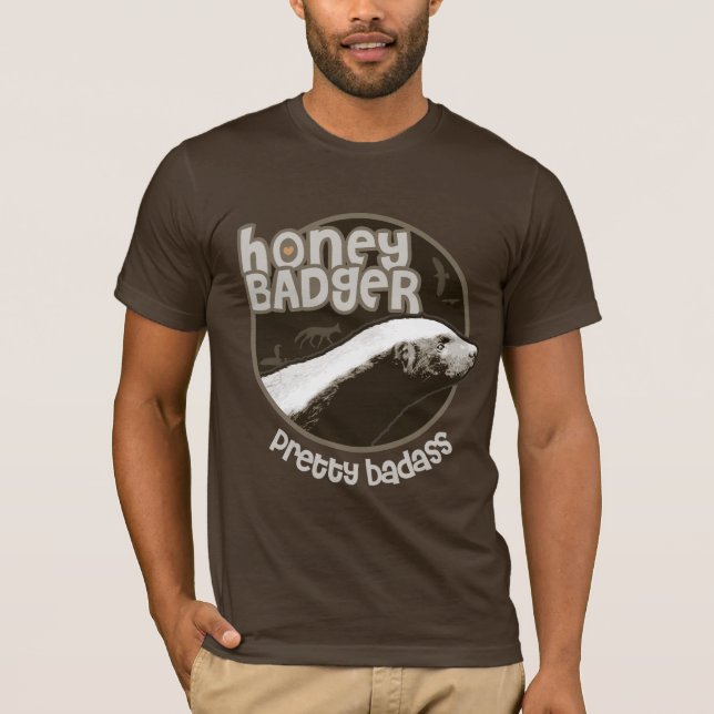 T-shirt Blaireau de miel joli Badass (foncé) (Devant)