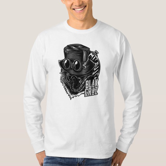 T-shirt Blakgraz Steampunk Casquette et lunettes (Devant)