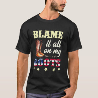T-shirt Blâmer Tout Ça Sur Mes Racines Sarcastique Long Sl
