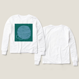 T-shirt blanc à manches longues "Balle de laine"
