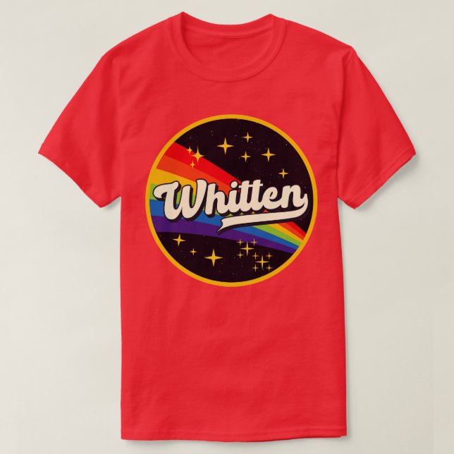 T-shirt Blanc Arc-En-Ciel En Style Vintage Espace (Design devant)