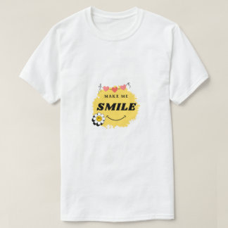 t-shirt blanc avec motif make me smile