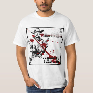T-shirt blanc avec YANCEY Killer Kauboi design