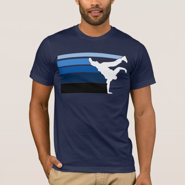 T-shirt Blanc bleu de gradient de BBOY (Devant)