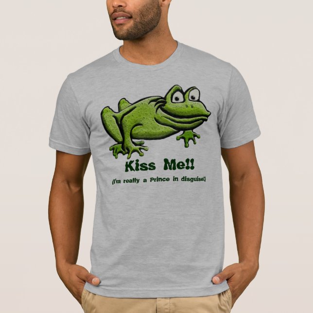 T-shirt blanc caricature grenouille verte (Devant)