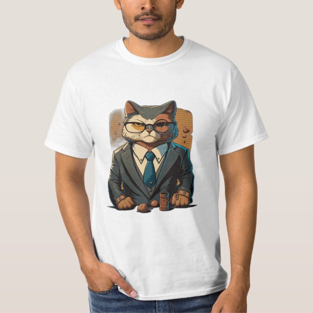 T-Shirt blanc Chat Avocat Sigma (Devant)