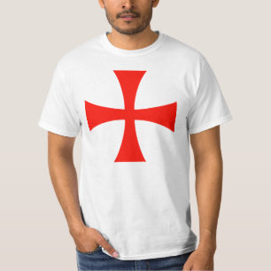 T-shirt Blanc croisé de Templar de chevalier