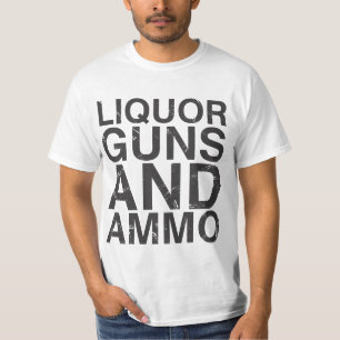 T-shirt BLANC d'armes à feu et de munitions de boisson