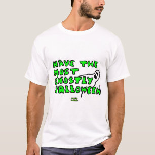 T-shirt blanc de base masculin d'Halloween Ghomajo