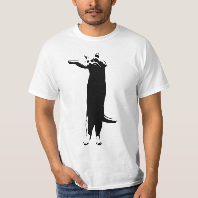 T-shirt Blanc de black'n de Longcat (Devant)