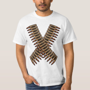 T-shirt Blanc de ceinture de balle de cartouchière
