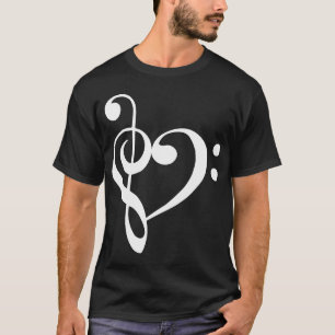 T-shirt (blanc) de coeur de clefs triples et