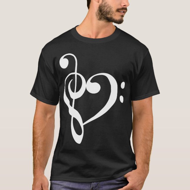 T-shirt (blanc) de coeur de clefs triples et (Devant)