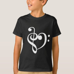 T-shirt Blanc de coeur de musique