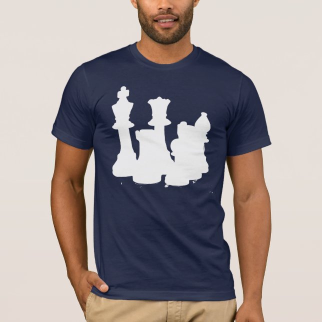 T-shirt Blanc de jeu d'échecs (Devant)