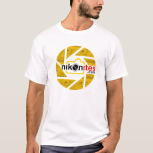 T-shirt Blanc de lame d'ouverture de Nikonites