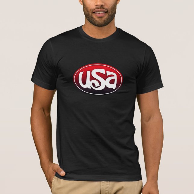 T-shirt Blanc des Etats-Unis et noir rouges (Devant)